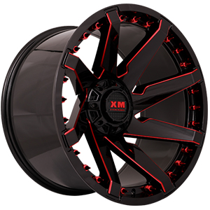 Xtreme Mudder XM301 Gloss Black Red Milled