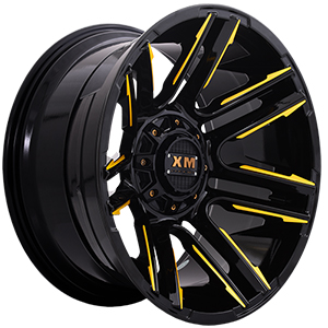 Xtreme Mudder XM314 Gloss Black Yellow Milled