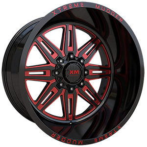 Xtreme Mudder XM340 Gloss Black Red Milled