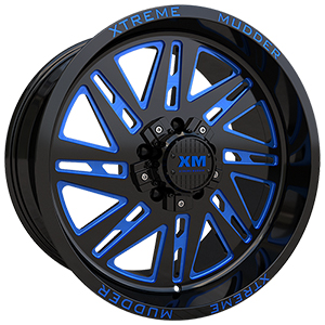 Xtreme Mudder XM347 Gloss Black Blue Milled