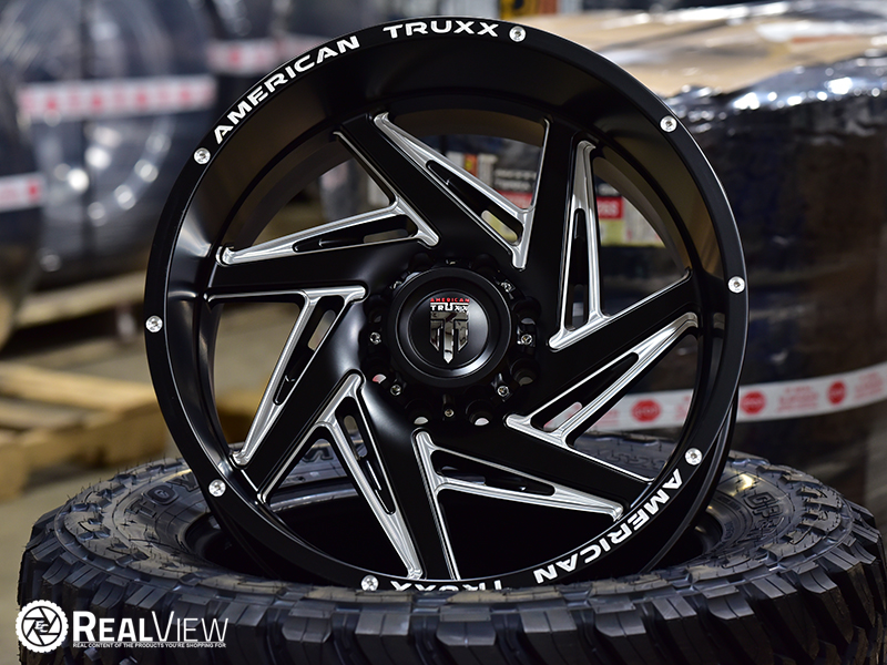 American Truxx At 1906 22x12 44 Black Milled Wheels Rims 