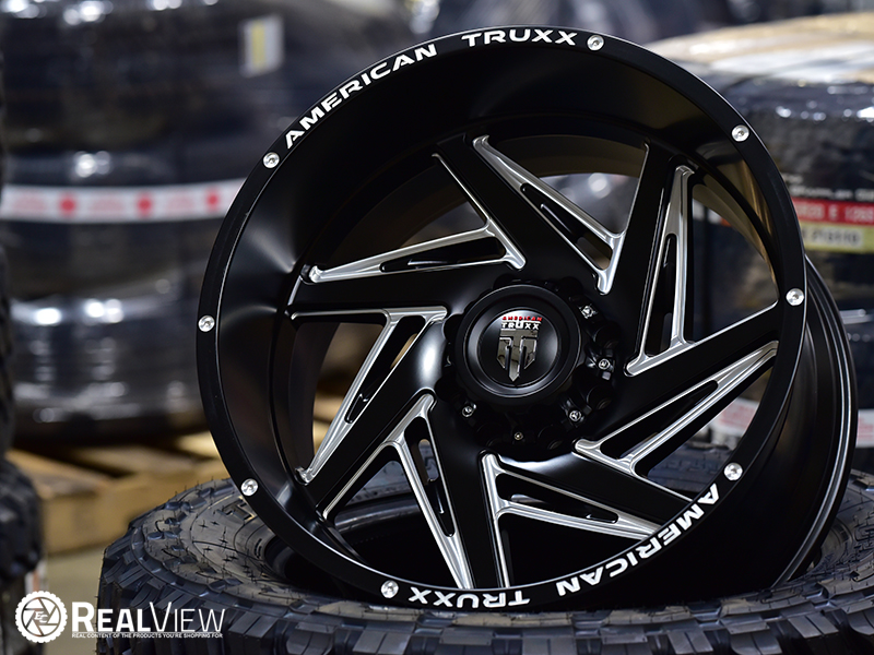 American Truxx At 1906 22x12 44 Black Milled Wheels Rims 