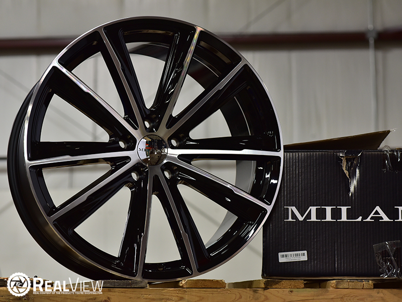 Milani 471 Splinter 20x9 35 Gloss Black Machined Wheels Rims 