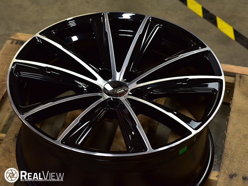 Milani 471 Splinter 20x9 35 Gloss Black Machined Wheels Rims 