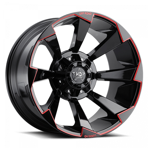 Luxxx HD Offroad LHD-16 Gloss Black With Red Milling Photo