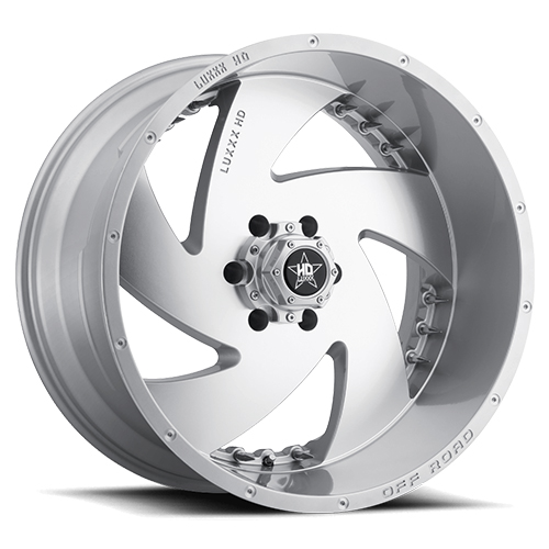 Luxxx HD Offroad LHD-6 Silver Machined With Chrome Spike Rivets Photo