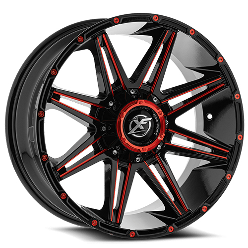 XF Offroad XF-220 Gloss Black Red Milled Photo